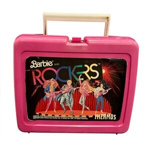 Barbie and the Rockers 1987 Thermos Lunchbox Pink Mattel Vintage Rare Girl Band